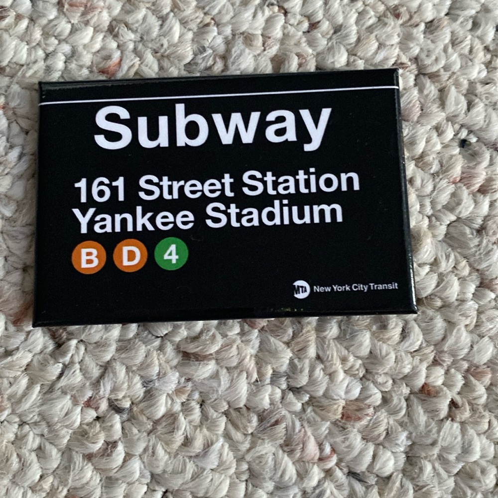 New York Yankees baseball subway station magnet New York ny city stadium
